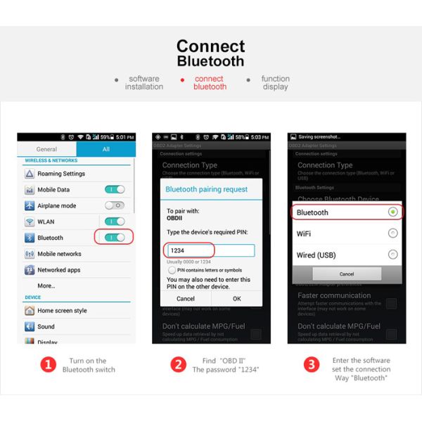 ODB 2 Code reader Vehicle Mini ELM327 Bluetooth OBD2 For Android Torque OBDII Car V2.1 Diagnostic Tool OBD02-BT