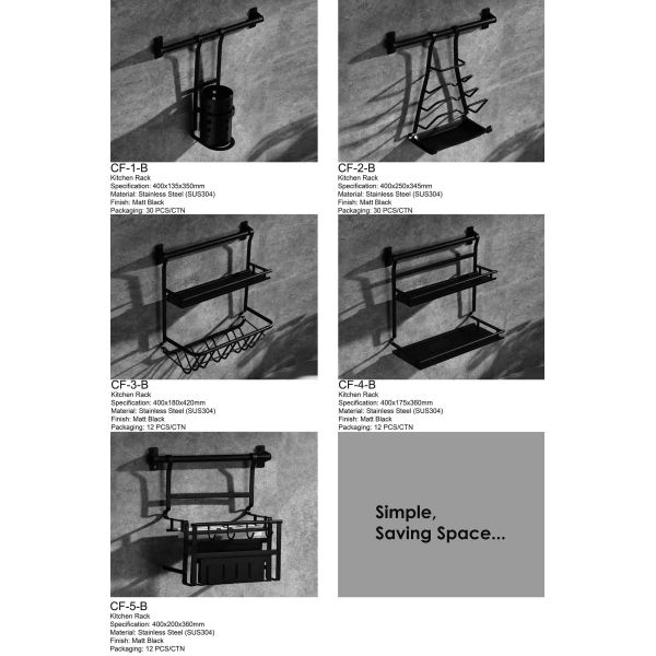 Multipurpose Wall Mounted Kitchen Shelf SUS304 Stainless Steel Material