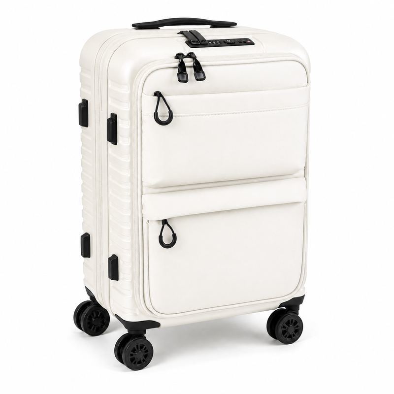 Expandable Front Opening Hard Soft Shell Carry On Luggage