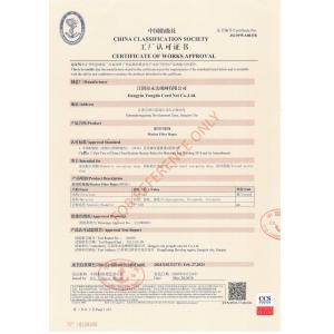 Jiangyin Yongda Cord Net Co., Ltd. Сертификации