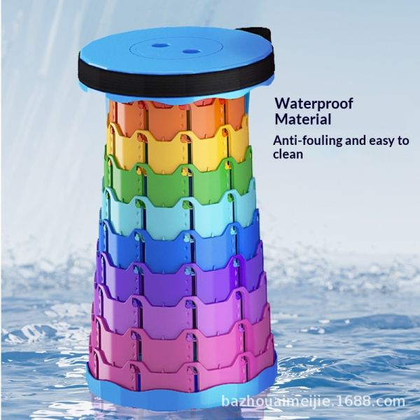 Modern Outdoor Plastic Folding Portable Collapsible Retractable Stool Thickened PP Material Camping Picnic Telescopic Chair