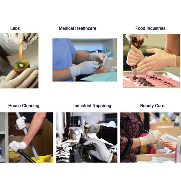 Disposable Non Sterile Latex Examination Gloves Natural White CE/ISO13485