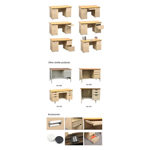 I Shaped 0.6mm 1600mm Length Modern Office Table