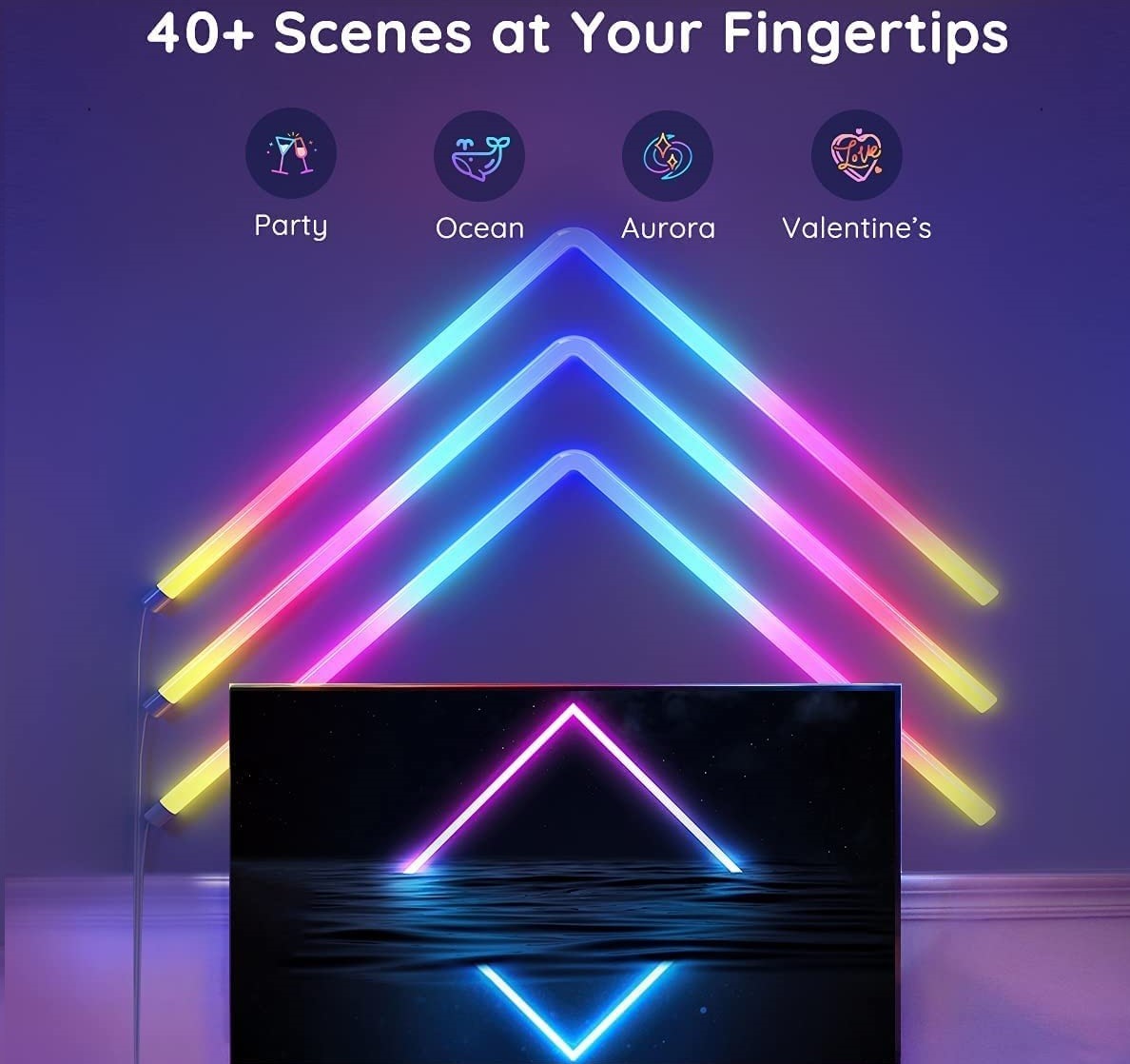 RGB звукорегулирование Симфония Лампа Приложение Управление музыкой Ритмные огни Окружающая светодиодная лампа Бар телевизорный компьютер Свет