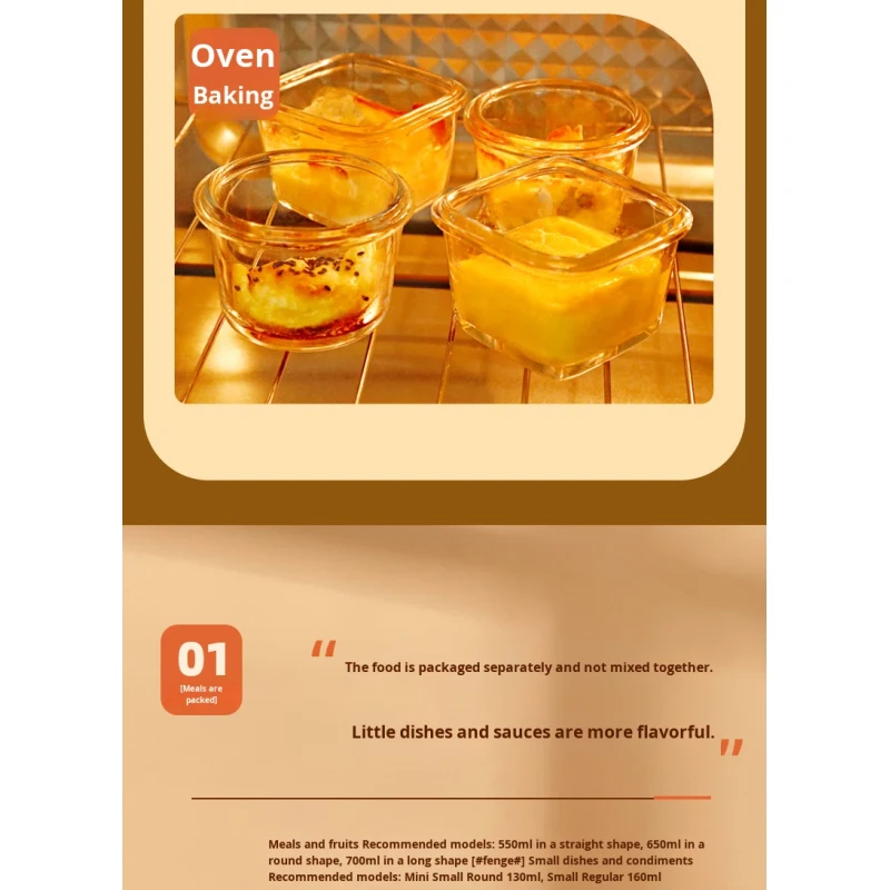 Hot Selling Steamable Microwave Safe Glass Food Container Sustainable Fresh-Keeping Lunch Box with Lid for Kitchen Use