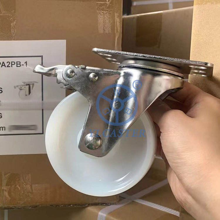 Рицинусы SS 5 дюймов с рицинусами плиты нейлона бортового замка твердыми подгоняют