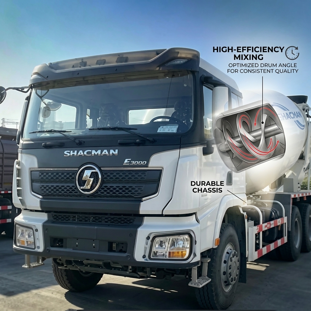 Shacman X3000 6X4 Cement Mixer Truck 10 Cubic Meters 385HP Concrete Transport Construction Machinery