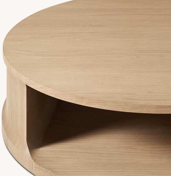Meubles de table à café modernes et ronds personnalisables avec toit en bois pour le salon