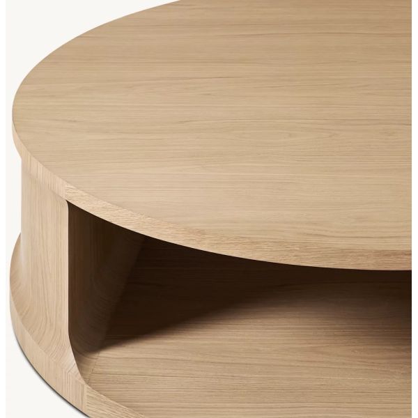 Meubles de table à café modernes et ronds personnalisables avec toit en bois pour le salon