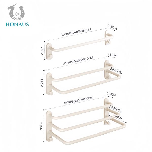 Euro Bathroom Shower Accessories Three Pieces Towel Rack Electroplated Aluminum Alloy