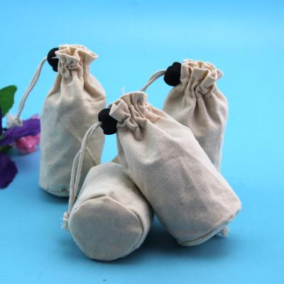 One Side Packaging Drawstring Bag Natural Color Round Bottom With A Snap Hoop