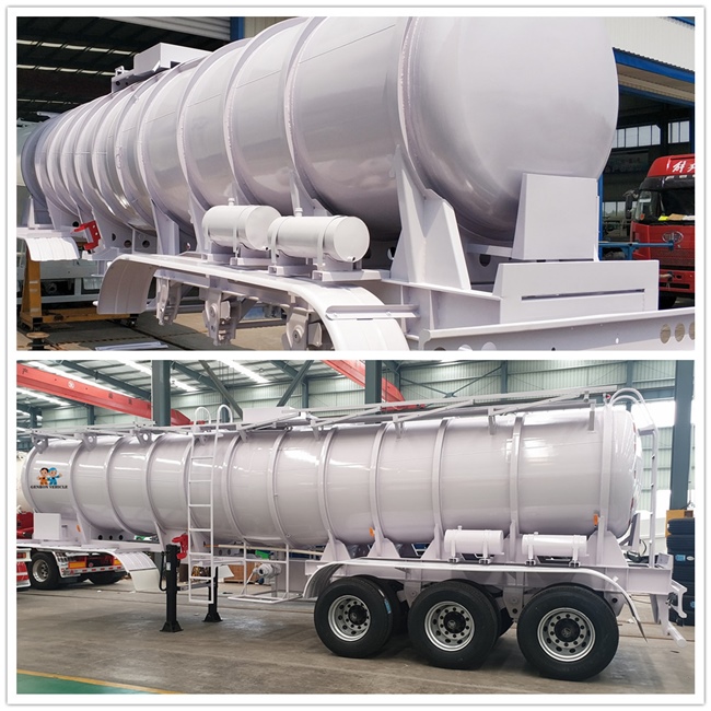 Химический трейлер танка масляной серной кислоты Triaxle 25m3 углерода стальной