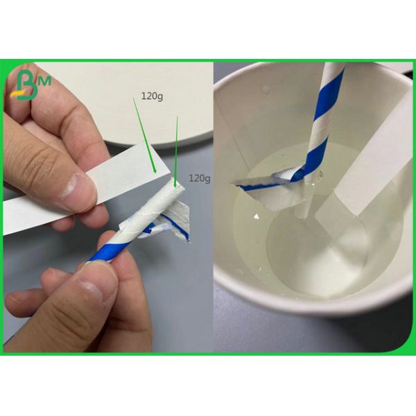 Bom rolo branco 14mm 13.5mm do papel de embalagem de Repellency 120Gr da água para palhas descartáveis