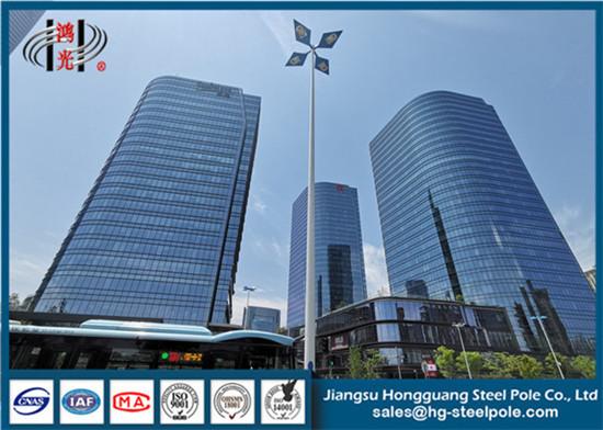 ISO Steel Tapered Q345 High Mast Pole Hot Dip Galvanized RAL Painted