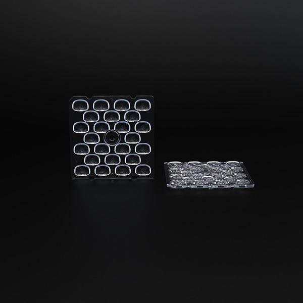 Matériau PC 3030 Lentille LED pour la lumière du tunnel 50×50×3,5 mm 89% d'efficacité