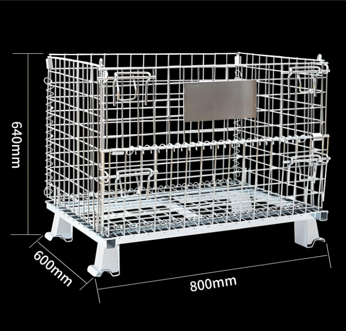 Anti-Rust Fold Down Wire Storage Cage with 50x100mm Mesh Opening Wire Mesh Storage Cage