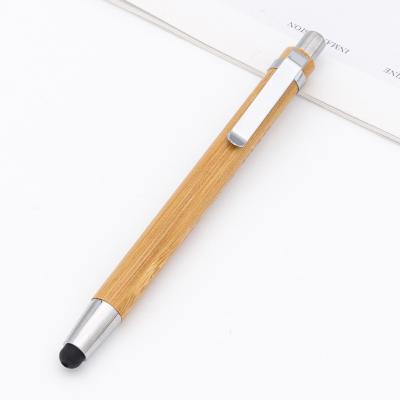 Eco friendly Bamboo Pen Light Weight Screen Touch Ball Pen Multi function Stylus Pen