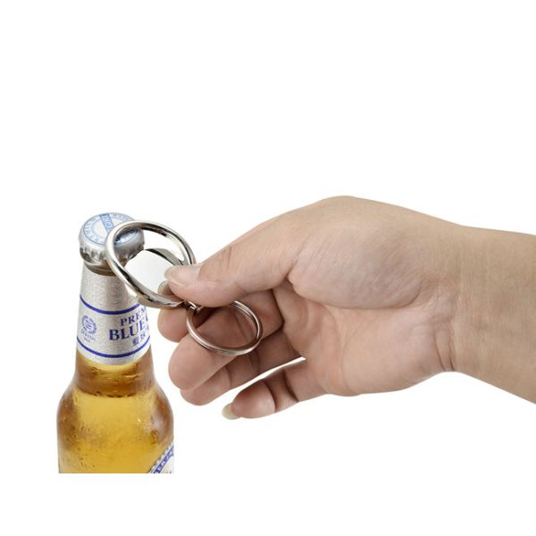 Zinc Alloy Metal Key Holder Round Metal Keyring Bottle Opener