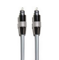 Toslink Cable Optical Fiber  OD5.0 Silver Rope Plated Aluminum Ink Black Shell For Amplifier Soundbar 1.5M 3M 5M