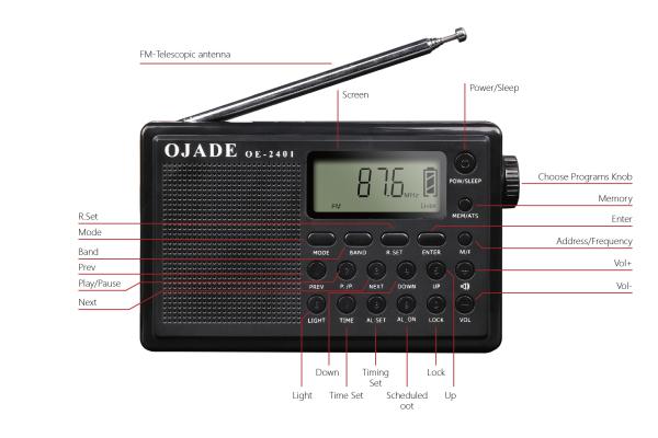La radio numérique la plus vendue a trois canaux de bande et peut faire l'affichage du temps Radio portable