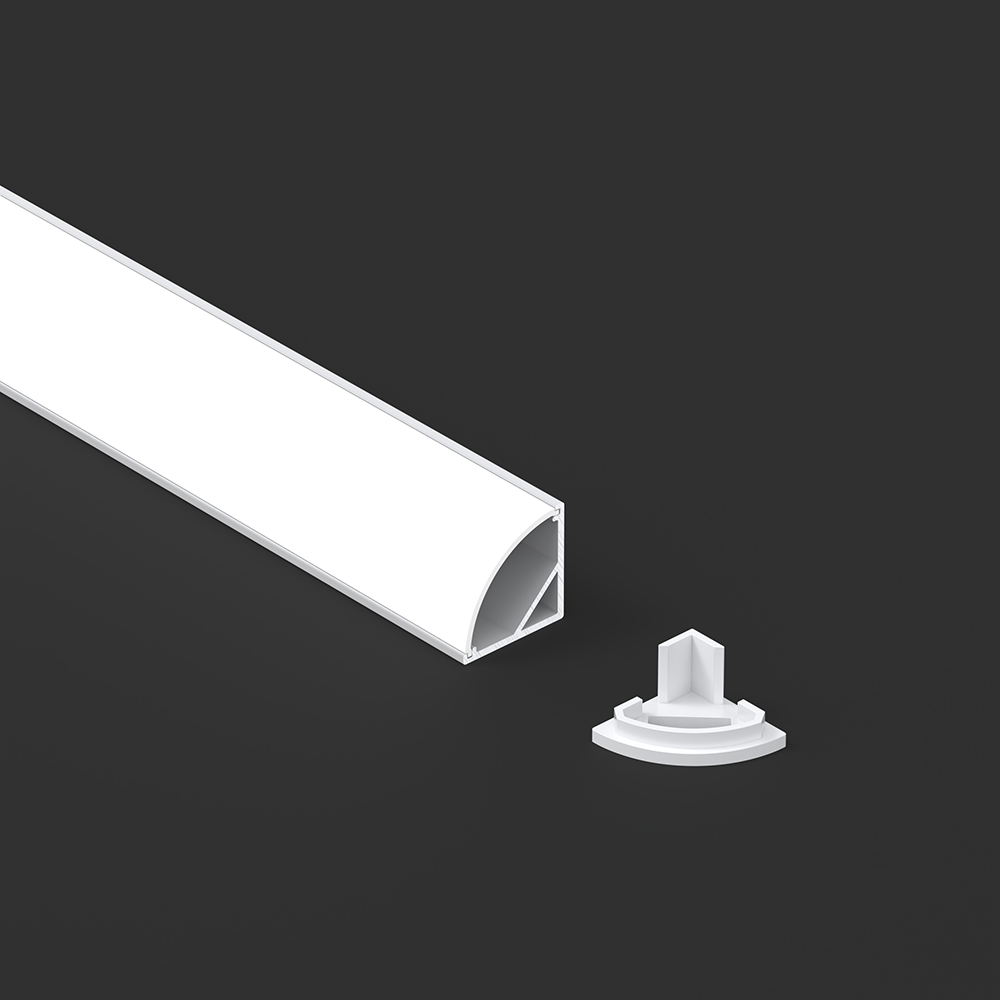 6063 T5 Aluminum Alloy LED Corner Aluminium Profile with 90-Degree Corner Installation and Sandblasting Oxidation