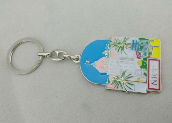 Negresco Promotional Keychain with Nickel Plating , Custom Metal Parts Keyring