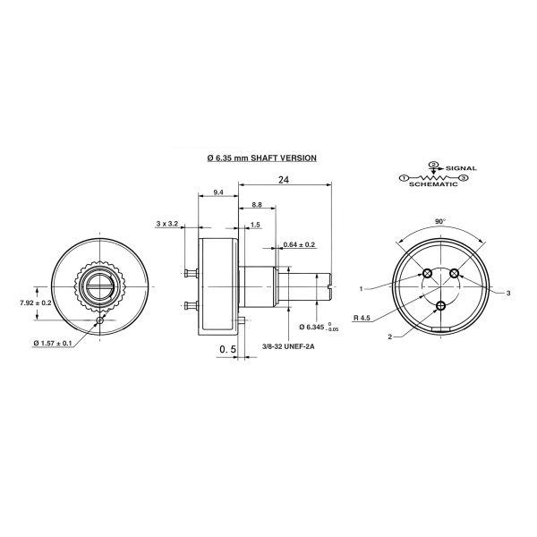 357 Precision Potentiometer, 10K Waterproof, Long Service Life