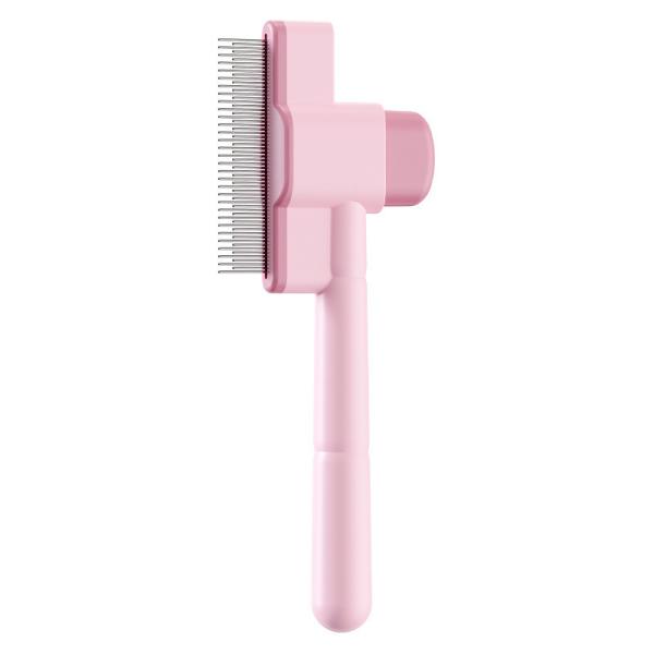 Professional Pet Deshedding Comb – Stainless Steel Self-Cleaning Flea & Knot Remover, ABS Handle, Bulk Wholesale