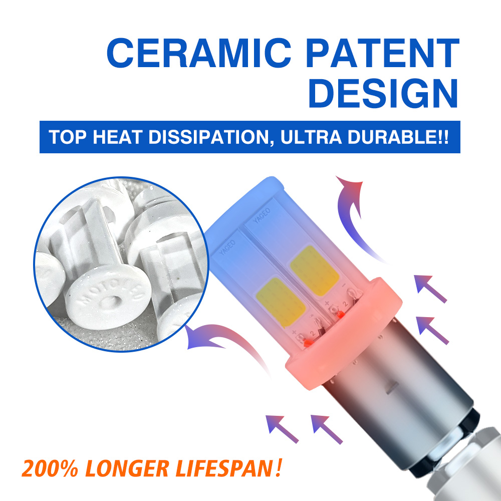 2400lm 50000 часов H4 HS1 BA20D H6 P15D H6M 4 COB Керамическая светодиодная головка лампочка тумана