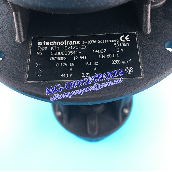 HD CIRCULATING PUMP, 71.196.2816/01, HD OFFSET PRINTING MACHINE ORIGINAL USED PARTS