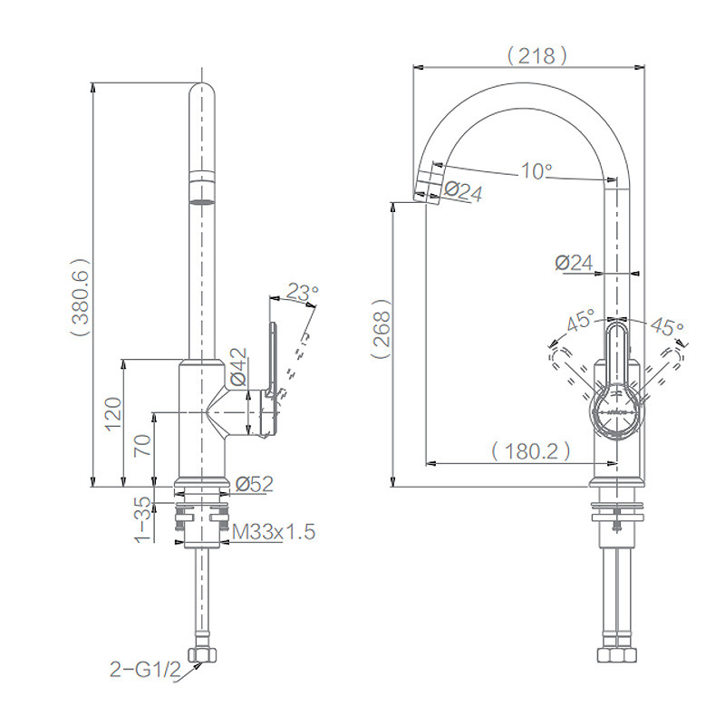 Горячая СТРЕЛКА ACY11W15 сплава цинка Faucet смесителя кухни холодной воды