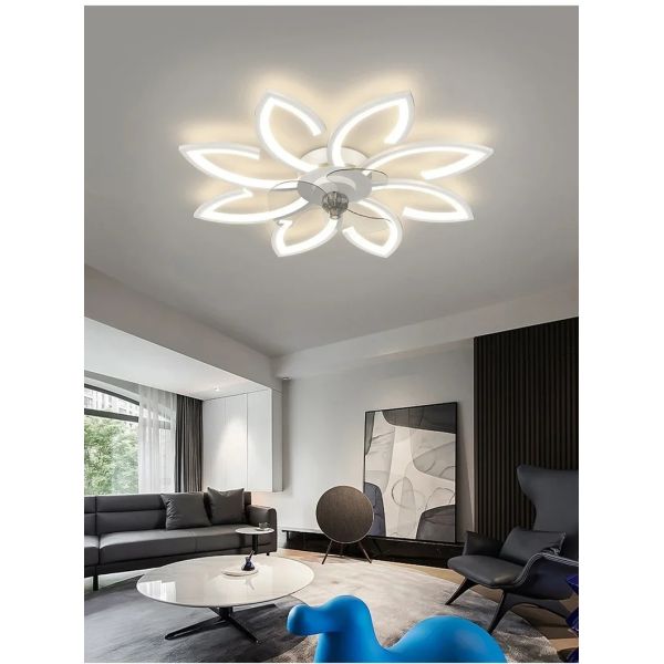 Remote Control Living Dining Table Room Bedrooms Fan Lighting Fixtures Petals led Ceiling fan light(WH-CLL-57)