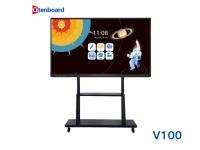 V100チップ インタラクティブ・フォルトパネル 65 75 86 インチ 20点タッチ アンチ・ブレア 無線共有画面 Android 14.0 内蔵 ホワイトボードソフトウェア