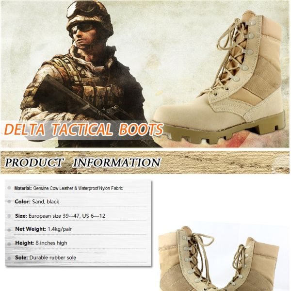 6 Inch Waterproof Tactical Boots For Running , Camo Tactical Safety Boots Strong Shoelace