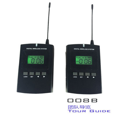 Black Bi Directional Tour Guide Audio System with Lithium Battery