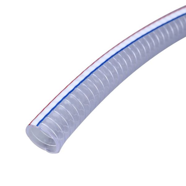 UMETASS 3/4 Transparent PVC Spiral Steel Wire Reinforced Hose with Flange Connection