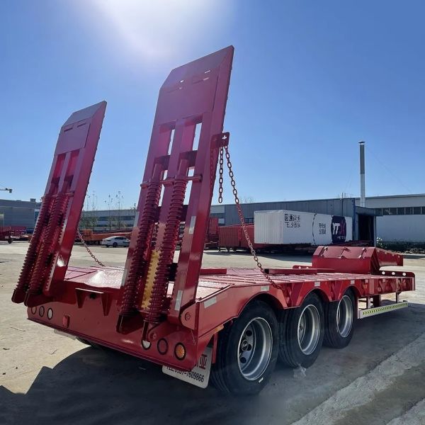2 Axle 50tons Low Bed Semi Trailer/Drop Deck Trailer Tread of 2240mm Heavy Duty Grade