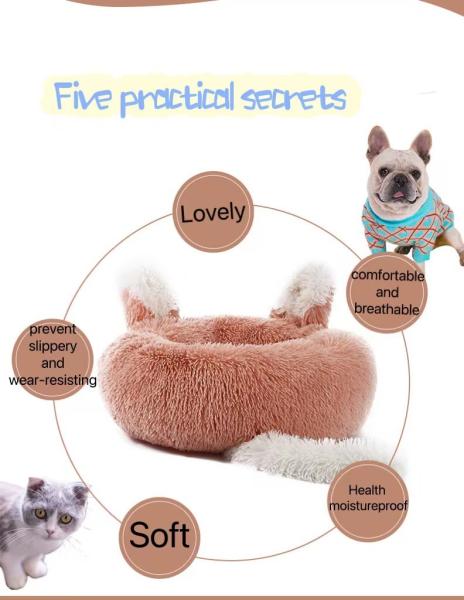 Hot Sale Colorful Lovely Rabbit Ears Warm Winter Round Pet Dog Cat Bed Sofa For Pets