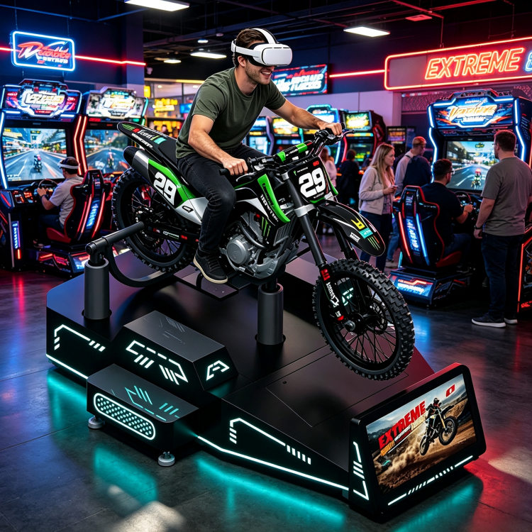 Extreme Thrill Commercial VR Mountain Bike Simulator: Single Player Real-Time Riding Experience