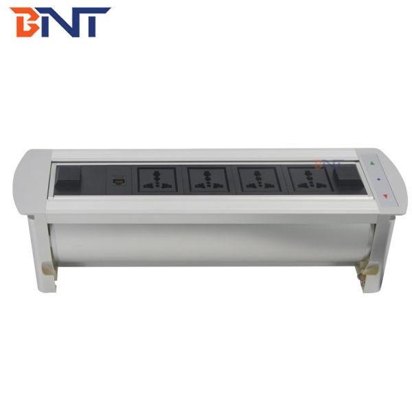 integrated power and data solution with gss system power track/electric tabletop flip socket