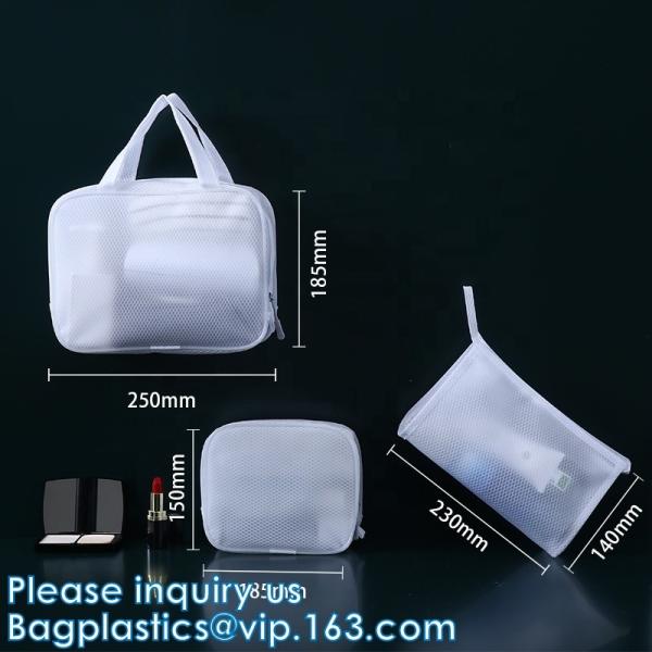 Frosted EVA Cosmetic Tote Bag Travel Toiletries Bags Waterproof Makeup Organizer Pouches With Handle
