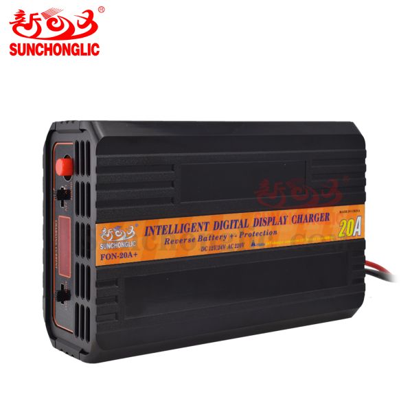20A Automatic Car Battery Charger with Temperature Control and Digital Screen for Lead-Acid Batteries