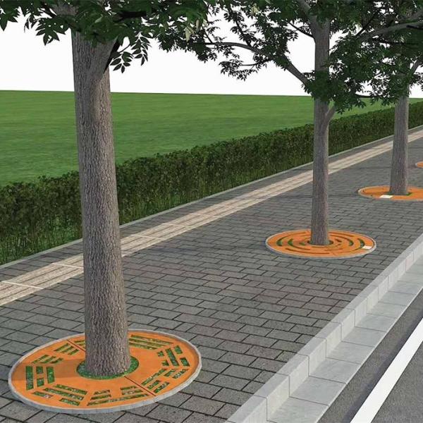 Pathway Corten Steel Gratings Safety Grating Panels Tree Guard Metal Tree Cover Grating