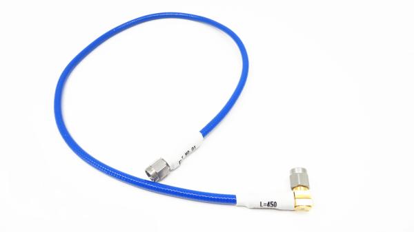450mm Stainless Steel K2.92mm Male To Male Right Angle RF Cable Assemblies Cable MF147A Diameter 0.93mm
