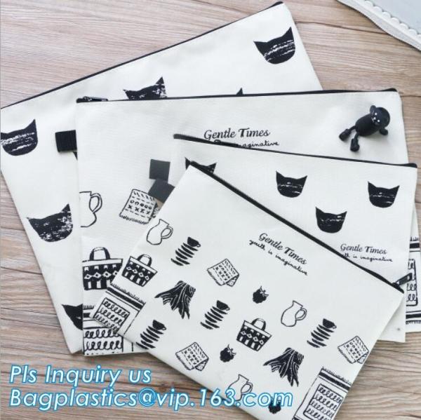 Solid Color Canvas Pencil Case Stationery Pencil Bag, Canvas stationery storage bag, retro canvas bags student stationer