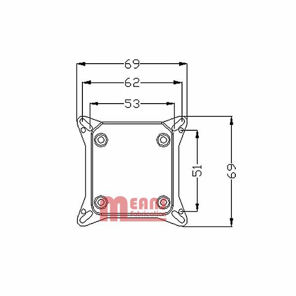 VGA Water block,Radiator,MS-034-AC,Acrylic/Red copper/Carbon steel. Rohs