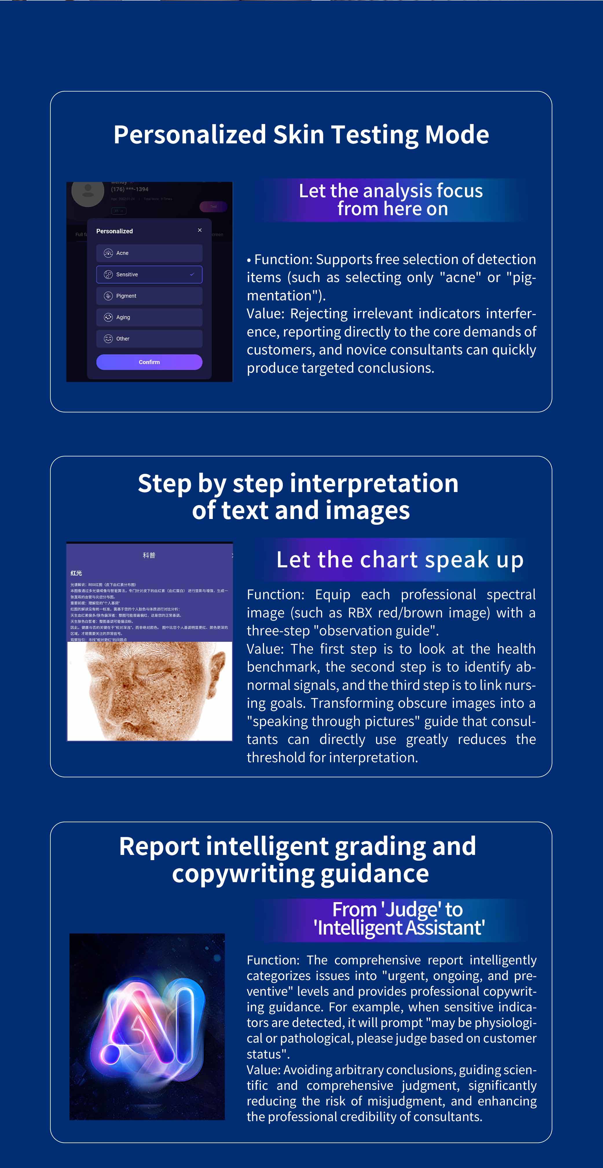 AI Skin Image analysis 3 Detection Modes Dual prediction and cloud ecology skin Analyzer 