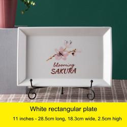 Japanese Cherry Blossom White Round Rectangle Square Baking Dessert Bowl Restaurant Ceramic Dinner Plate And Mug