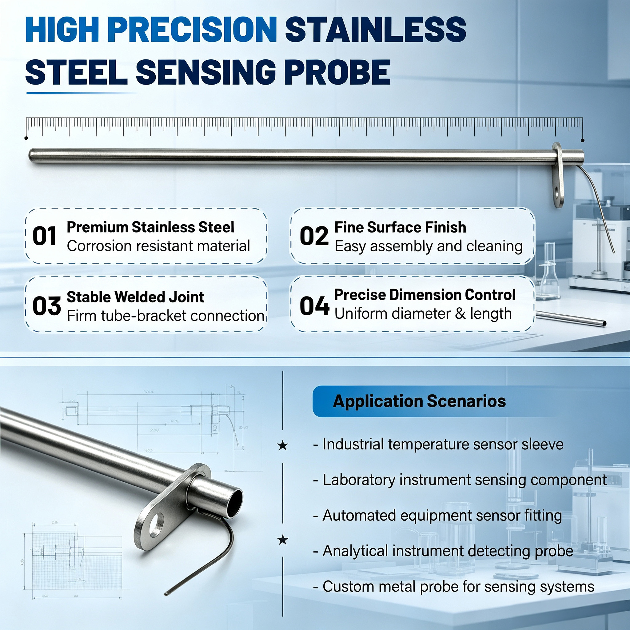 Customized Single Ear Guide Rod With Hollow Tube Design