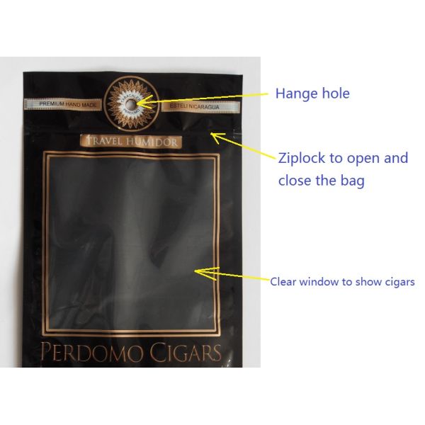 Humidified Cigar Pouches For Panatella / Perdomo Cigars / Cigars Packaging Wraps Cigar Humidor Bags
